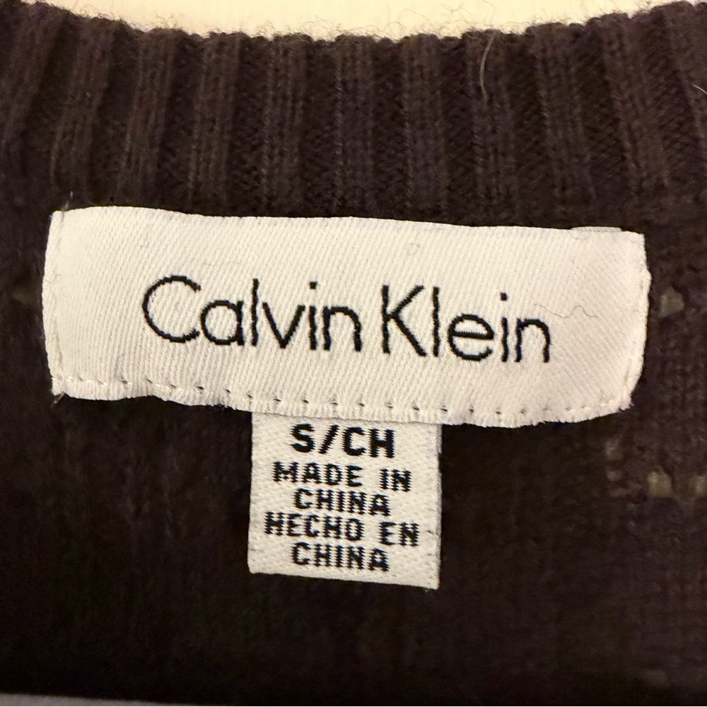 Calvin Klein Women’s Brown Wool, Cotton & Cashmere Mini Knit Dress, size s - Picture 2 of 5